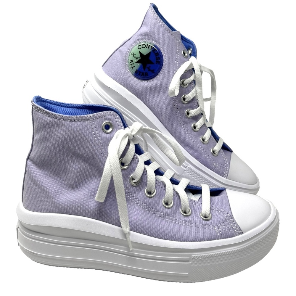 Converse Chuck Taylor Move Platform Shoes Violet Canvas Kids Women Skate A02493C